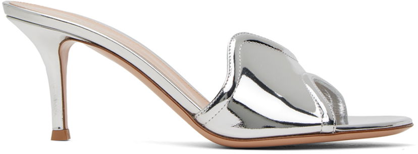 Sneakers og sko Gianvito Rossi Lucrezia 70 Metallic Leather Heeled Sandals Metalisk | G15070.70RIC.MET