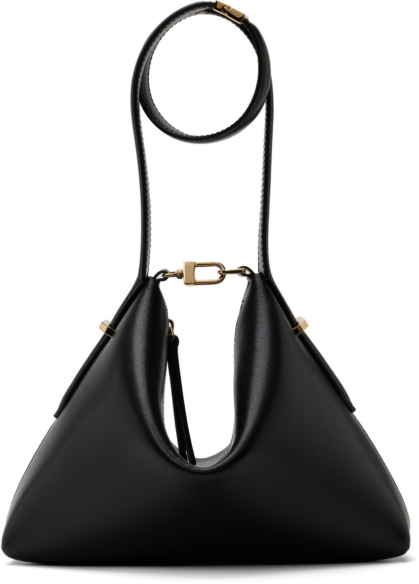 Håndtaske TOTEME TOTEME Bevel Leather Wristlet Clutch Sort | 253-WAL0090-LE0025