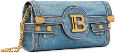 Skuldertaske Balmain Denim Crossbody Pouch Bag Blå | EN1LE596TDEN, 1