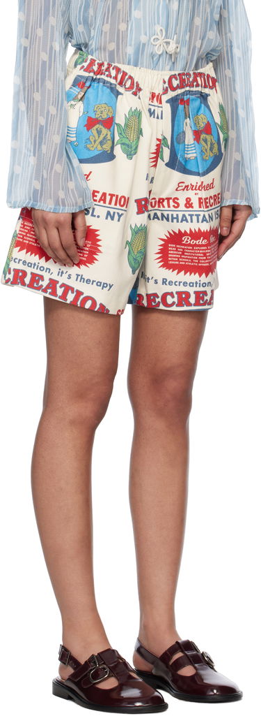 Shorts Bode Bode Enrichment Print Shorts Hvid | MRS25BT045, 1