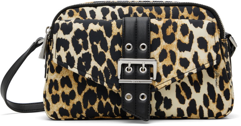 Skuldertaske GANNI GANNI Bucky Leopard Print Nylon Camera Bag Flerfarvet | A6535