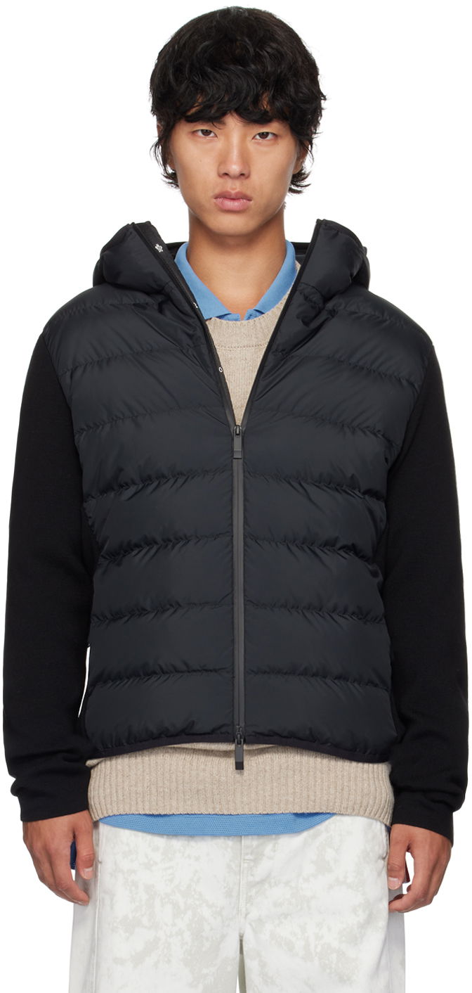 Jakke Moncler Black Paneled Down Jacket Sort | J20919B00010M1122, 0