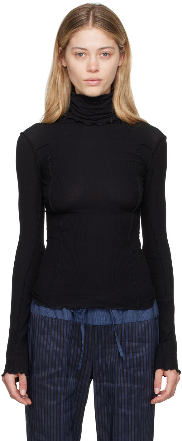 T-shirt Baserange Turtleneck Long Sleeve Top Sort | TTOMT-RI-000, 0
