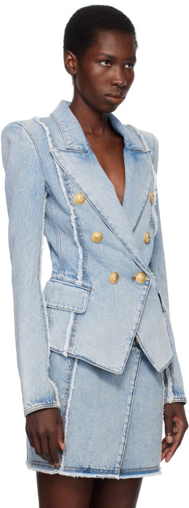 Jakke Balmain Balmain 6-Button Tailored Denim Blazer Blå | EF0SG220DF75, 1