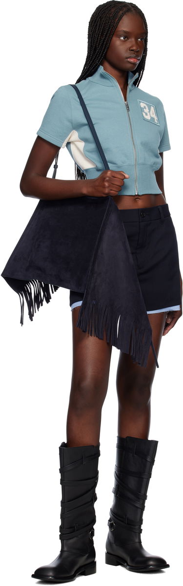 Sweater Ambush AMBUSH Cropped Zip T-Shirt Blå | 12115346, 3