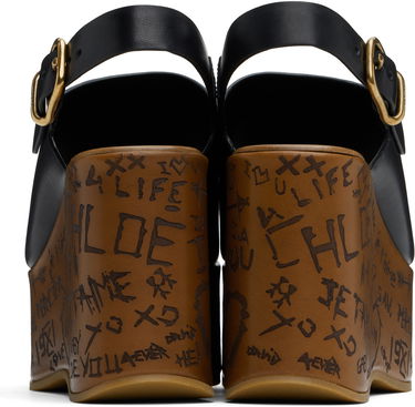 Skopleje CHLOÉ Chloé Maxime Wedge Sandals Sort | CHC25U10GLU, 1