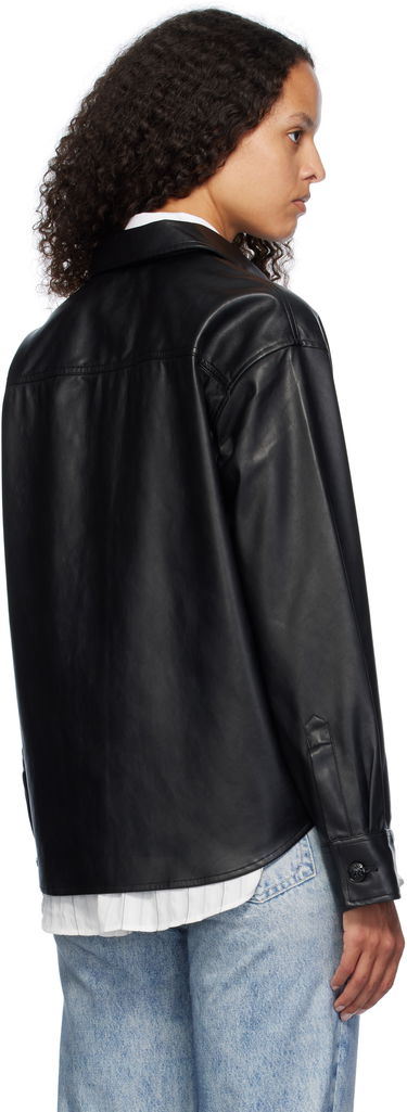 Skjorte rag & bone Rag & Bone Camilla Faux-Leather Shirt Sort | WCW24FA001GR01, 2