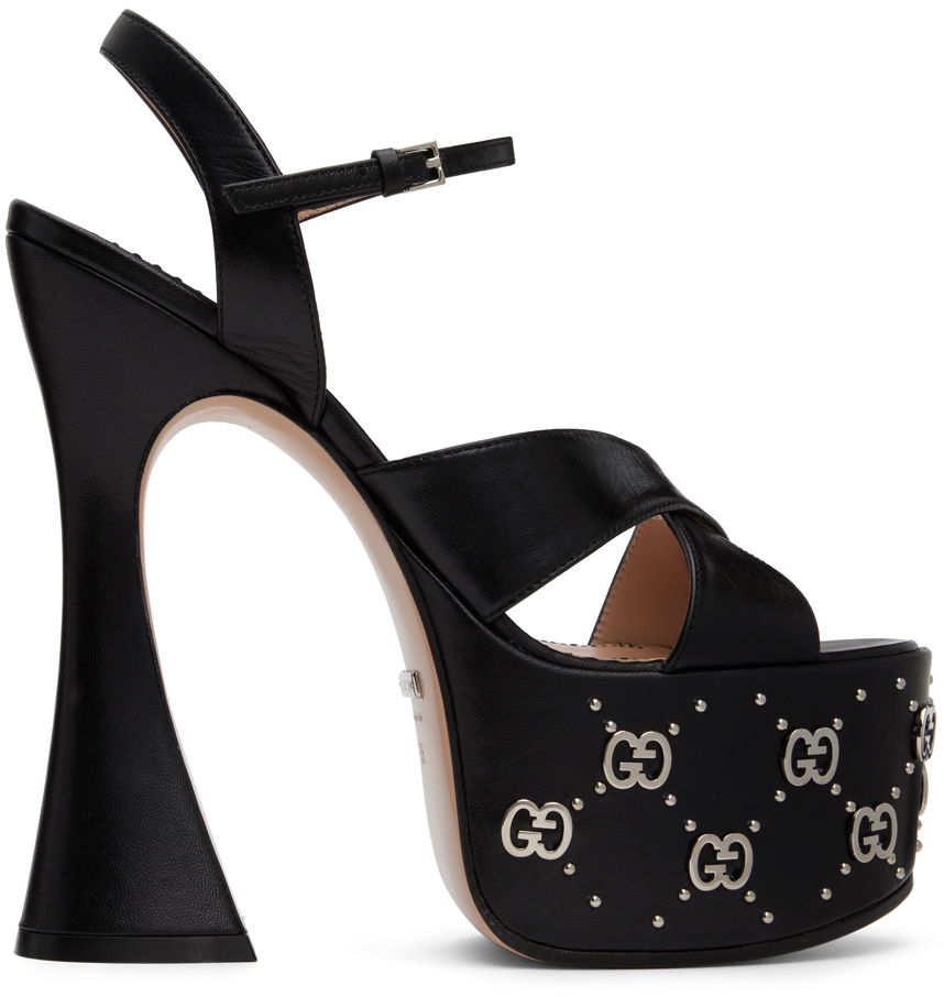 Sneakers og sko Gucci GG Janaya Heeled Sandals "Black" Sort | 719843 C9D00, 0