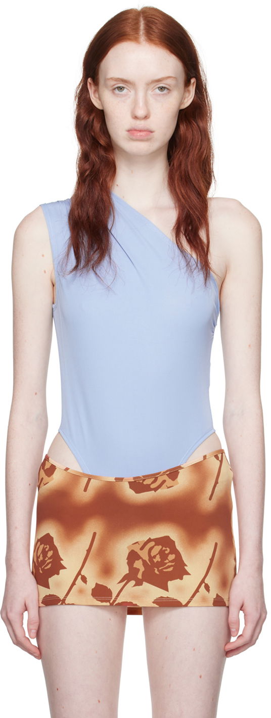 Krop Miaou Miaou One Shoulder Thong Bodysuit Blå | 6005VCJALL, 0