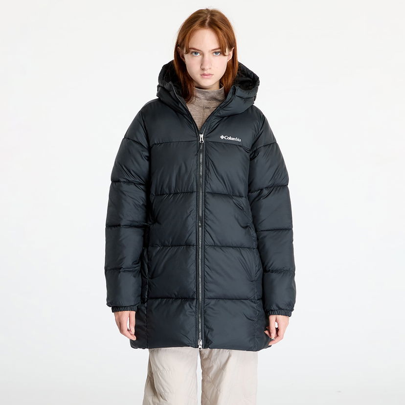 Puffer jakke Columbia Puffect™ II Mid Hooded Jacket Black Sort | 2088471010