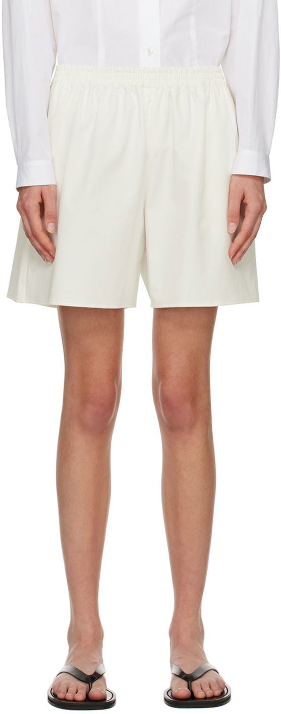 Shorts The Row High-Waisted Tailored Shorts Hvid | 7258-W2439
