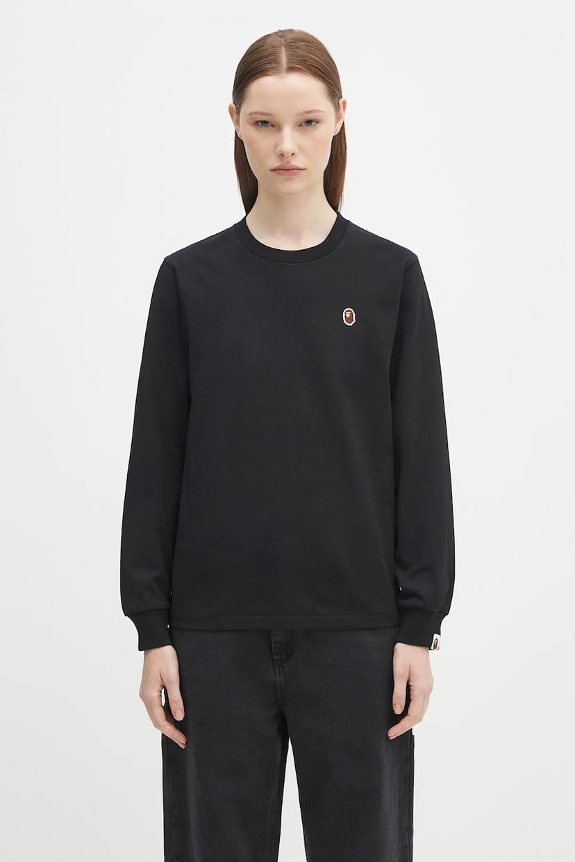 T-shirt BAPE A Bathing Ape One Point Long Sleeve T-Shirt Sort | 1K80211017