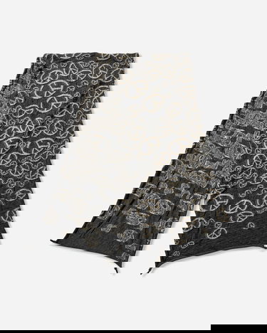 Tørklæde KAPITAL Fulling Wool Peace Mark Happy Scarf Flerfarvet | EK-1819XM BLACK, 3