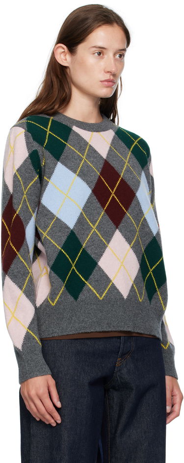 Sweater &Daughter &Daughter Ava Argyle Crewneck Sweater Grå | WL24205, 1