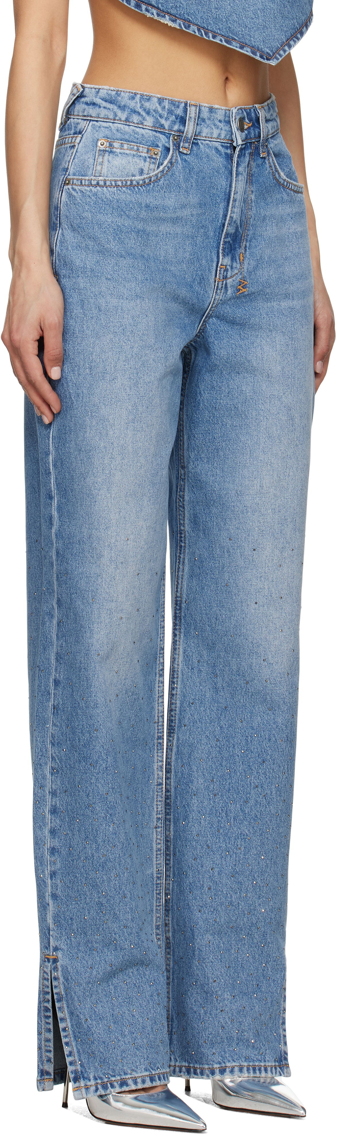 Jeans Ksubi Ksubi Playback Krystal Komet Wide-Leg Jeans Blå | WSP25DJ003, 1