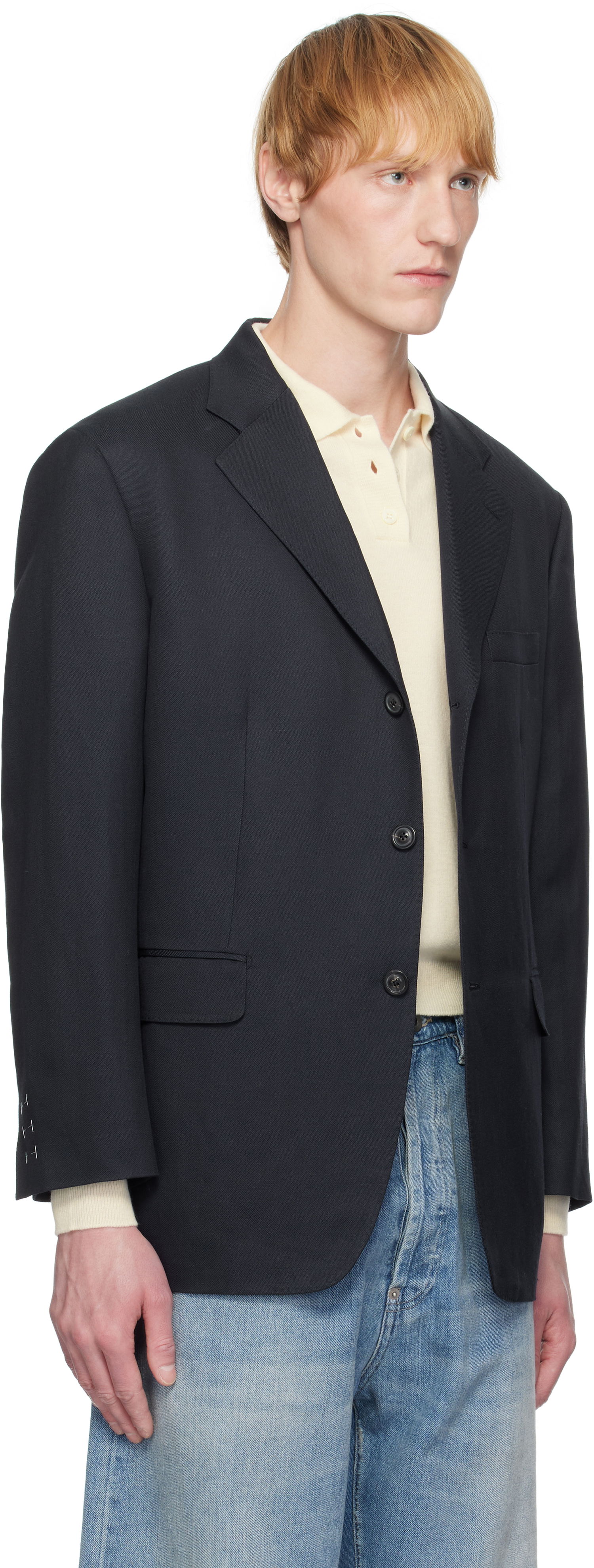 Jakke Maison Margiela Maison Margiela Work-In-Progress Blazer Mørkeblå | S50BN0537 M35287, 1