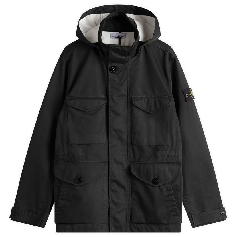 Parka Stone Island Raso Gommato 3L Field Jacket, Size Large Sort | K1S154100064-V0029