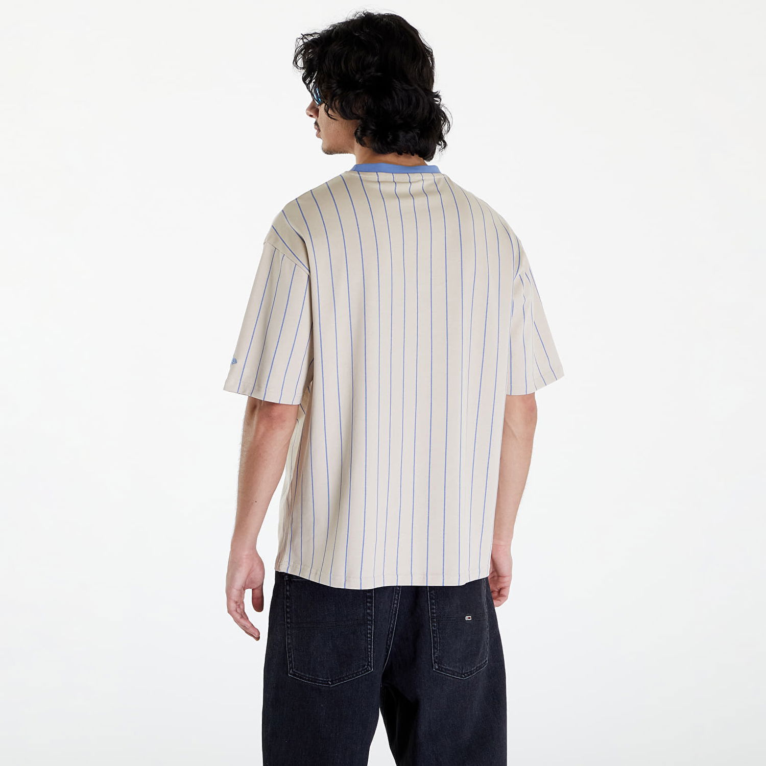 T-shirt New Era Pinstripe Oversized T-Shirt UNISEX Beige | 60435410, 1