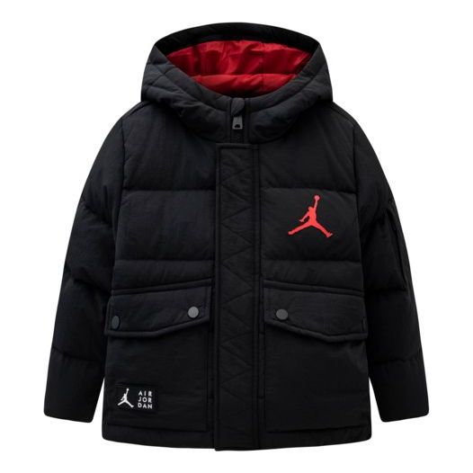 Puffer jakke Jordan Air Jordan Puffer Hooded Jacket Sort | JD2342014GS-001