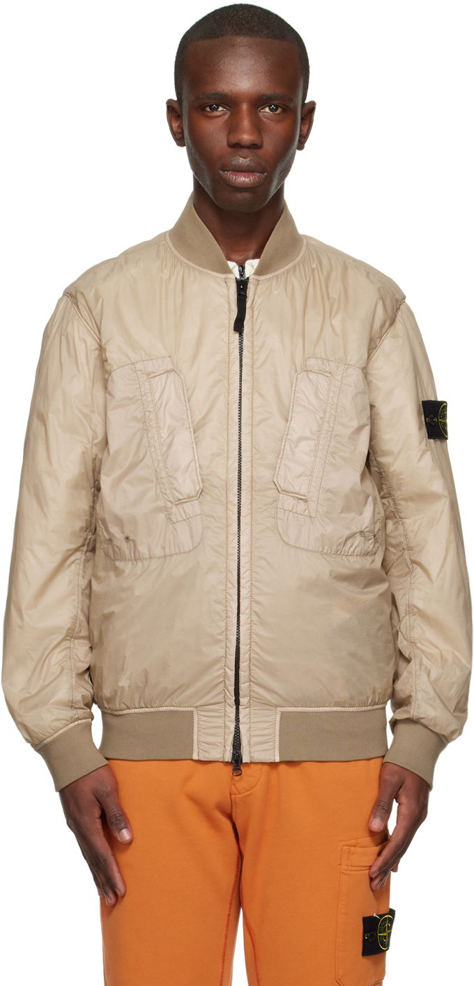 Bomberjakke Stone Island Garnent-Dyed Bomber Jacket Beige | 781542125, 0