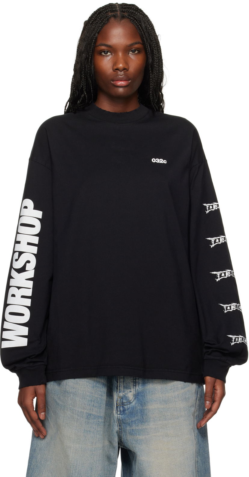 T-shirt 032C Longsleeve Boxy T-shirt Sort | F24-URC-0251-050-W