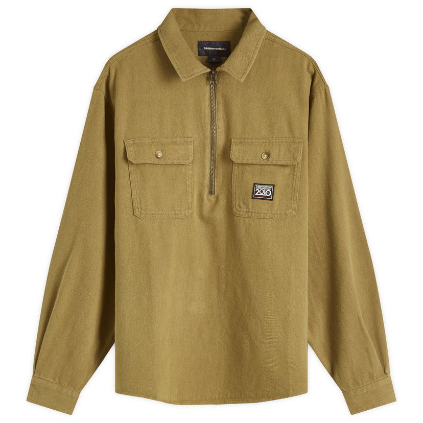 Skjorte thisisneverthat Quarter Zip Shirt Grøn | TN243WSHTL04-OLV
