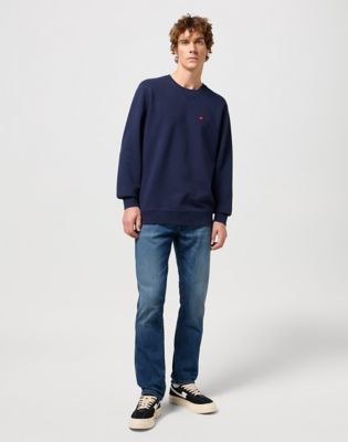 Sweater Wrangler Wrangler Sign Off Crew Sweatshirt Mørkeblå | 112350534:XXL, 0