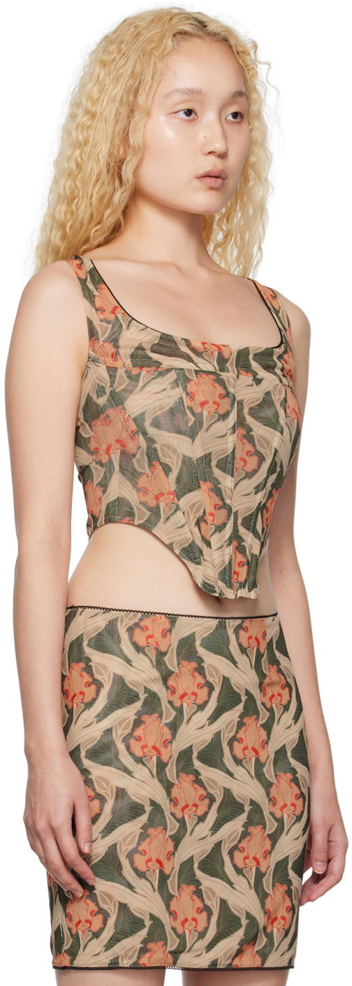 Tanktop Miaou Miaou Campbell Floral Print Tank Top Beige | 7020-CL-ANF, 1