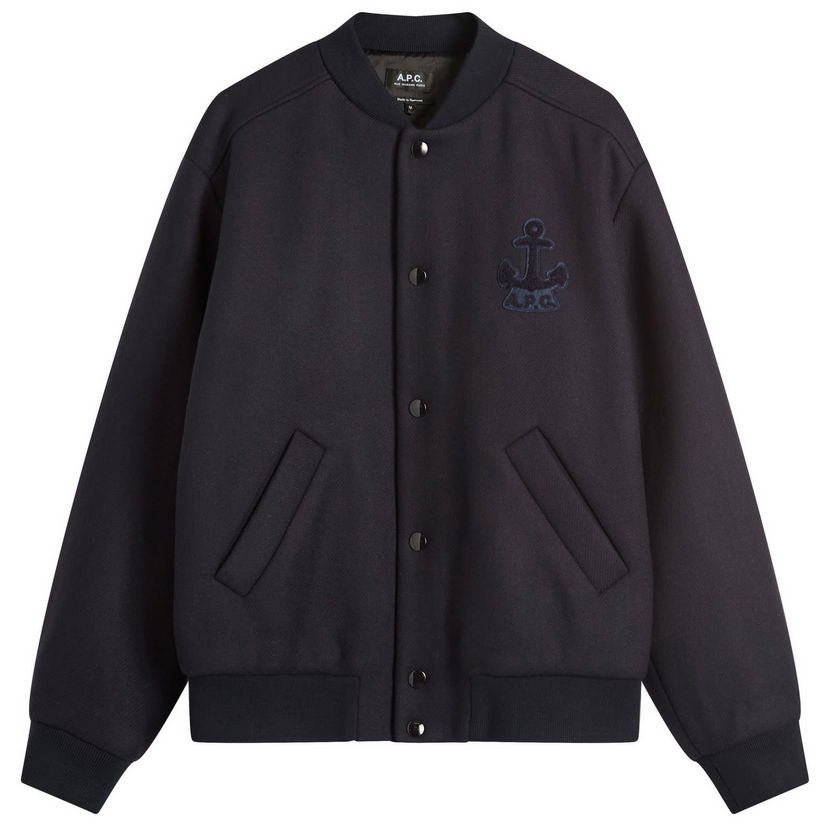 Bomberjakke A.P.C. A.P.C. Micka Varsity Jacket, Size Small Mørkeblå | WVBDE-M32010-IAK