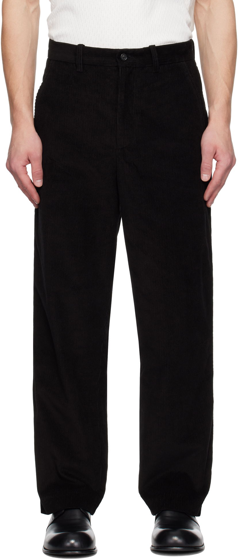 Cargo bukser Bode Bandstand Standard Corduroy Trousers Sort | MRF24BT022