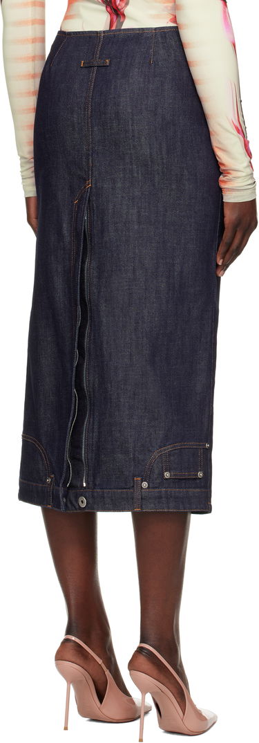 Nederdel Jean Paul Gaultier Jean Paul Gaultier 'The Inverted' Denim Midi Skirt Blå | 25/33-F-JU146-D019-55, 2