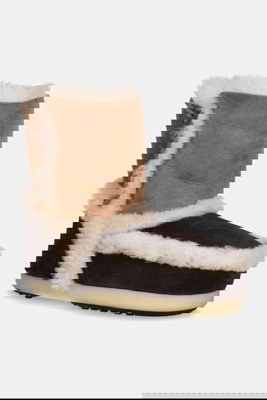 Sneakers og sko Moon Boot Two-Tone Suede Snow Boots with Shearling Trim EVX PATCH Brun | 80D1470060.MM05, 0