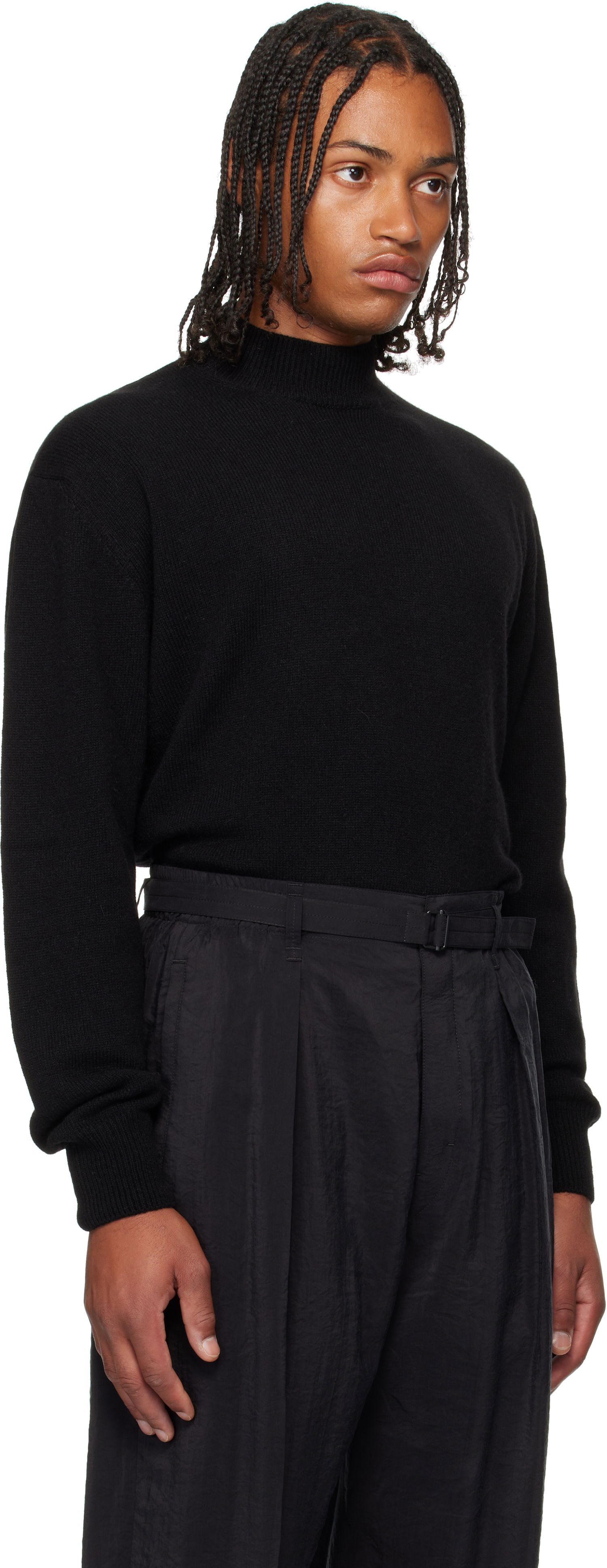 Sweater LEMAIRE Lemaire Mock Neck Sweater Sort | TO1426 LK1029, 1