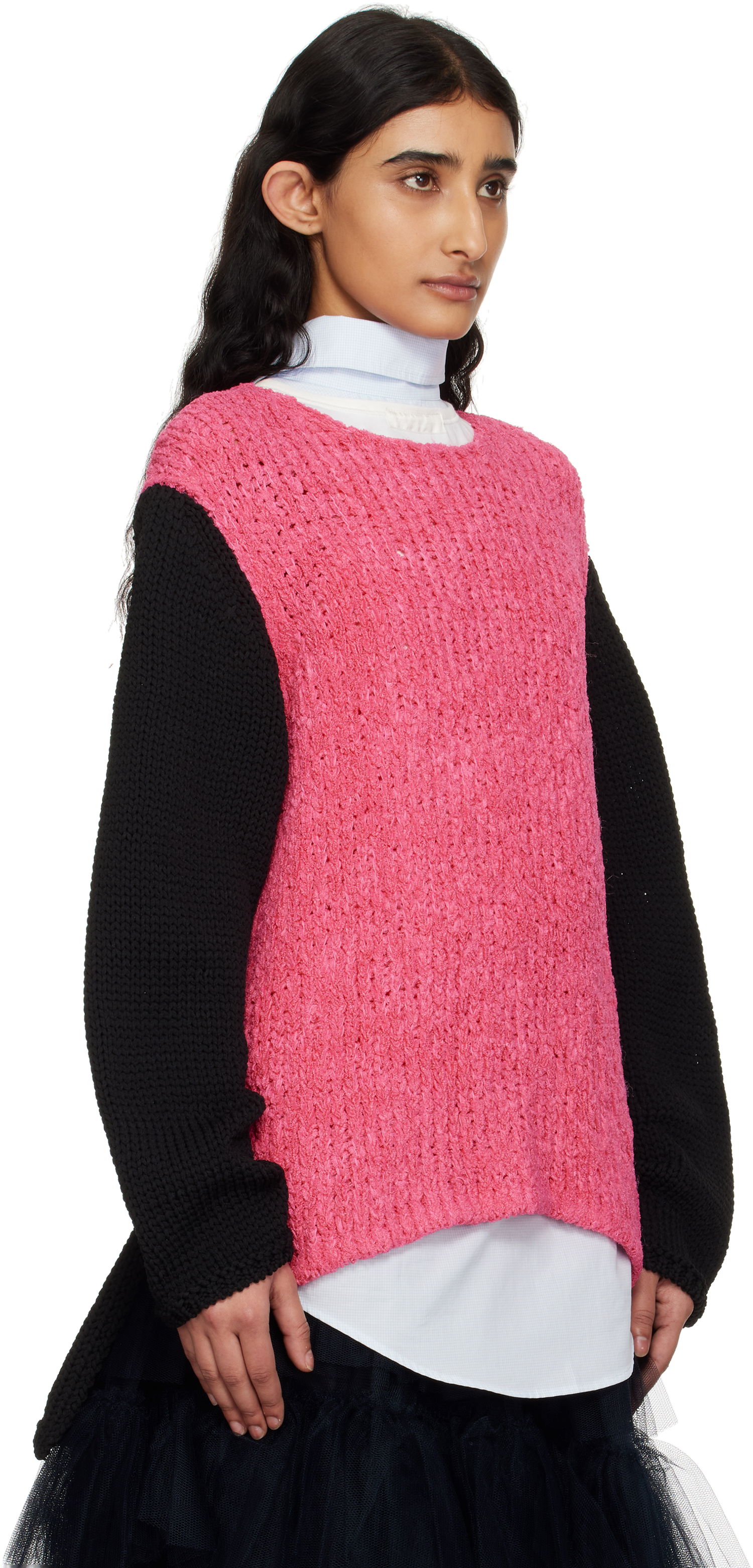 Sweater Comme des Garçons Crewneck Sweater by Homme Plus Lyserød | PO-N005-S25, 1