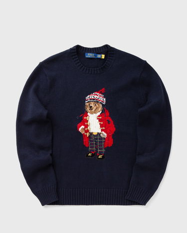 Sweater Polo by Ralph Lauren Bear Embroidered Pullover Blå | 710952384001, 0
