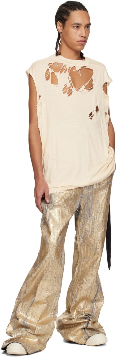 Tanktop Rick Owens Rick Owens DRKSHDW Distressed Sleeveless T-Shirt Beige | DU01E3158 BHNDSD, 3