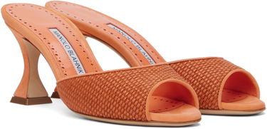 Tilbehør Manolo Blahnik Manolo Blahnik Jadara Heeled Sandals Orange | 424-1982, 3