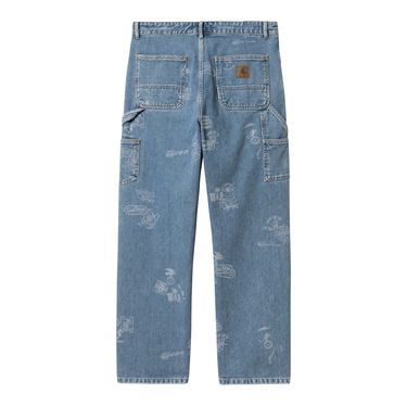 Jeans Carhartt WIP Stamp Print Bleached Denim Pants Blå | I033742_9, 4