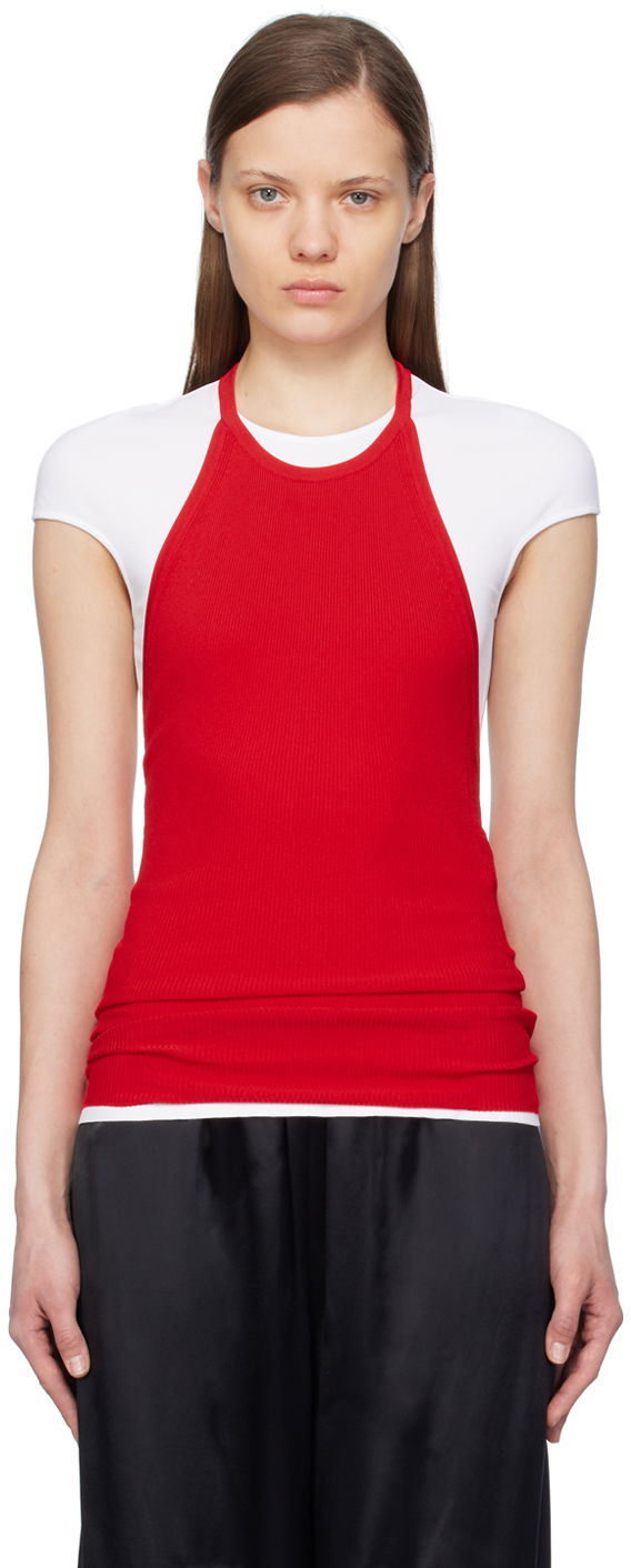 Tanktop FERRAGAMO Ferragamo Layered Halter Tank Top Rød | 112760 - 772712