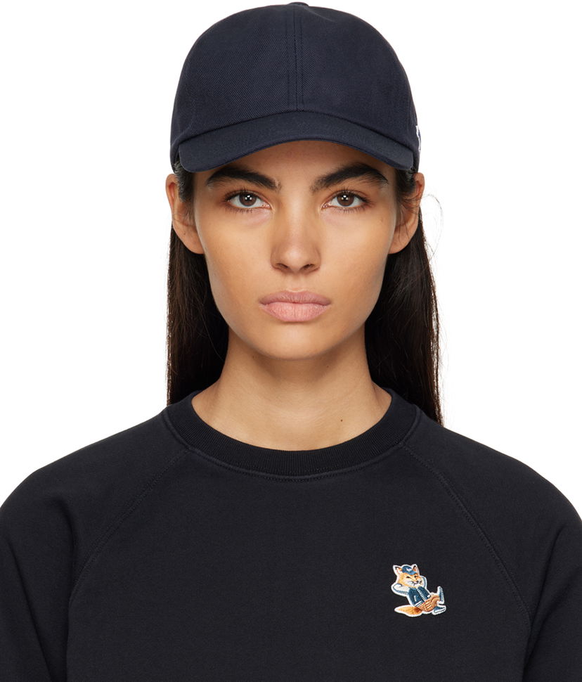Kasket MAISON KITSUNÉ Tricolor Fox Cap Sort | HU06100WW0007