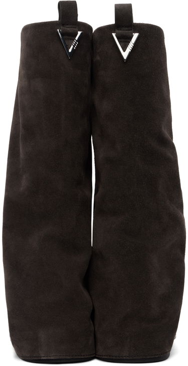 Tøj The Attico Attico Robin Suede Slouch Boots Grå | 246WS798 L007, 1