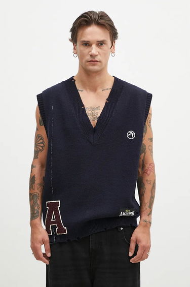 Vest Ambush Repair Stitch V Neck Vest Blå | BMHZ002F24KNI0014628, 0
