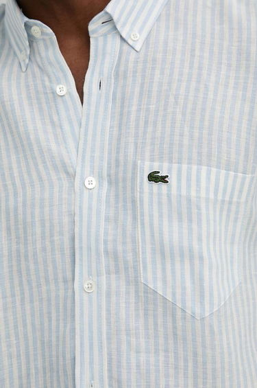 Skjorte Lacoste Lacoste Linen Regular Fit Button-Down Shirt Blå | CH6985, 1