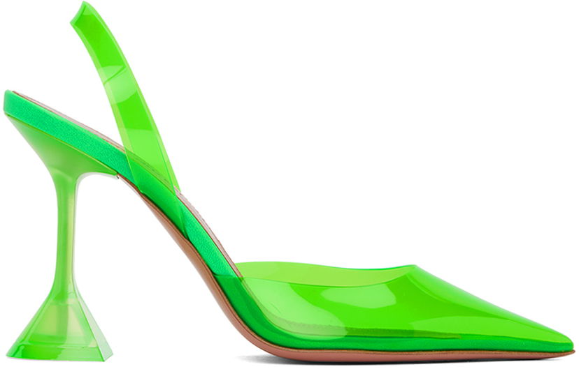 Sneakers og sko Amina Muaddi Sling Back Heels Grøn | HOLLI GLASS SLING CL PVC