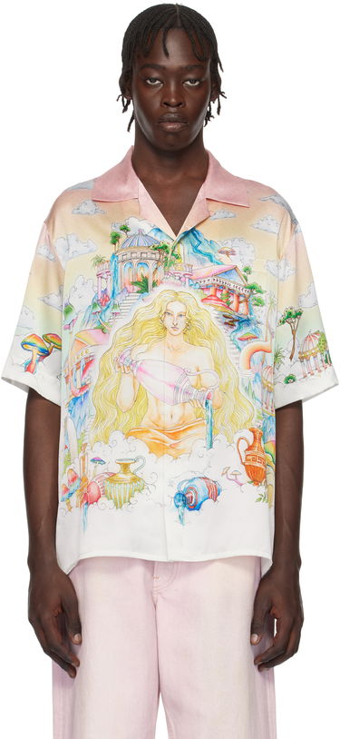 Skjorte Casablanca Print Silk Shirt Flerfarvet | U-MPS25-SH-003-06, 0