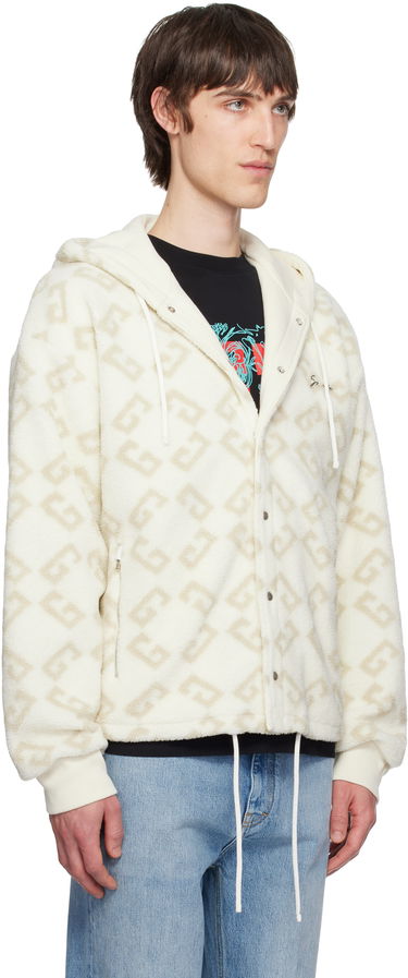 Sweatshirt Givenchy Givenchy Monogram 72 Jacquard Fleece Hoodie Hvid | BM01BV317L101, 1