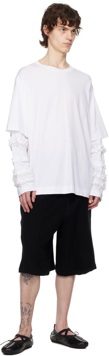 T-shirt Simone Rocha Simone Rocha Layered Ruffle Frill Long Sleeve T-Shirt Hvid | 5326 0553, 3