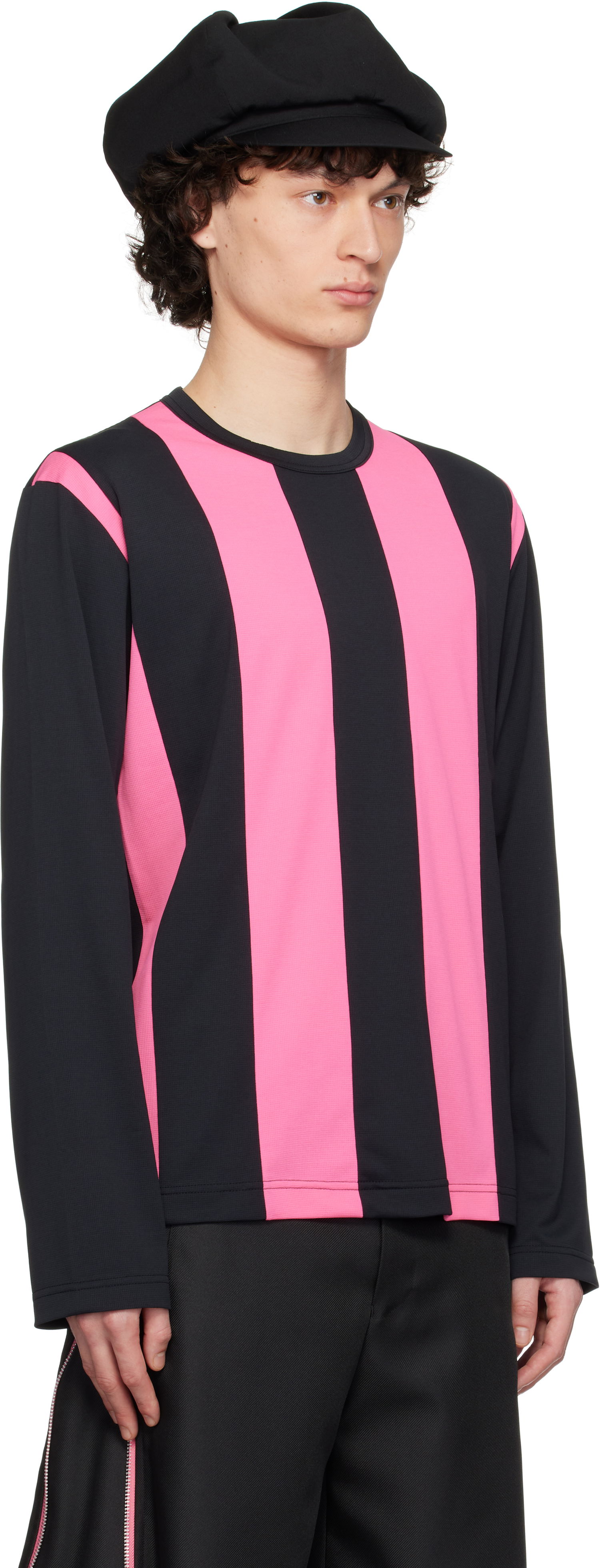 T-shirt Comme des Garçons Comme des Garçons Homme Plus Jacquard Long Sleeve T-Shirt Lyserød | PO-T011-051, 1