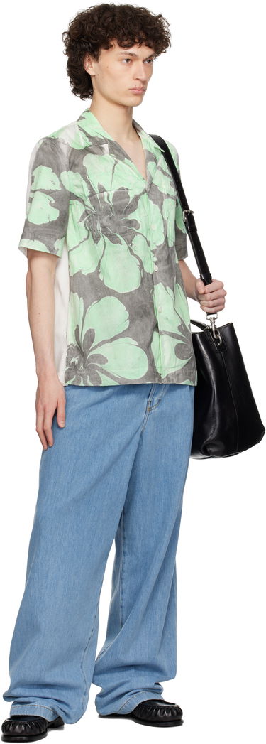 Skjorte Dries Van Noten Dries Van Noten Hand-Dyed Floral Print Shirt Grøn | 251-020758-1473, 3