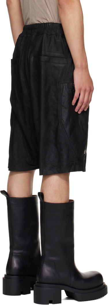 Shorts Rick Owens Rick Owens Bauhaus Bela Leather Shorts Sort | RU02E1392 LBA, 2